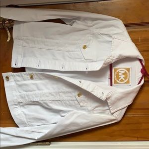 MWOT Michael Kors White 'Denim' jacket